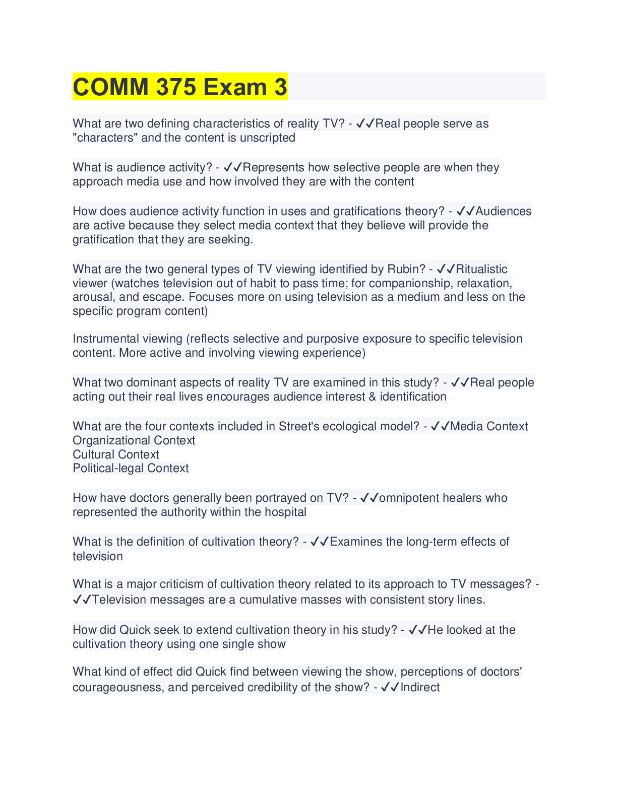 Preview image for COMM 375 Exam 3